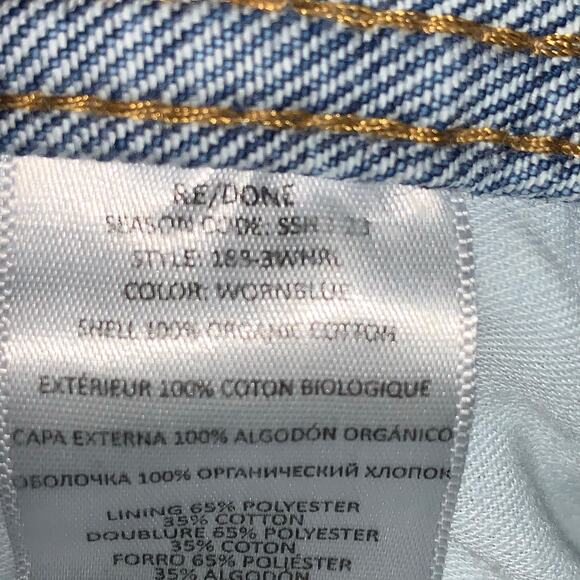 Re/Done Distressed Jeans Size 25 US 90s High Rise Loose in Worn Blue - Picture 11 of 11